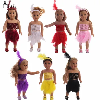 

Fletadoll 2019 New Stylish Cute Feather Dress for 18-Inch Dolls and 43 cm Doll Children's Birthday Gift