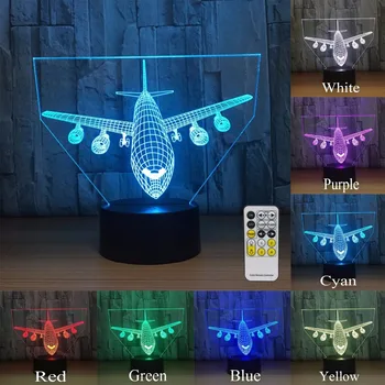

Remote Touch Jet AirPlane Warplane Fly To Earth Helicopter 3D LED Lamp 7 Color Change Bedroom Aircraft Lights World Drop Ship