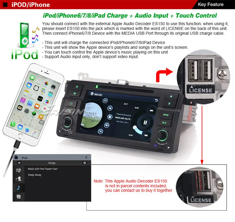 1 Din 7 дюймовый dvd-плеер DAB+ 3g радио FM Canbus gps навигатор для BMW E46 M3 ES7162B