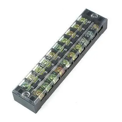 

600V 25A Double Rows 10P 10 Positions Covered Barrier Screw Terminal Block