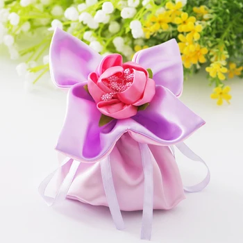 

European personality creative wedding party brocade four leaves favor bags gift bag candy bag jewelry package bag