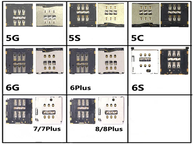 Новый Micro SIM кард ридер слот гнездо держатель Замена для iPhone 5S 5C 5 5g 6 6s 6splus 7 7Plus 8 8Plus