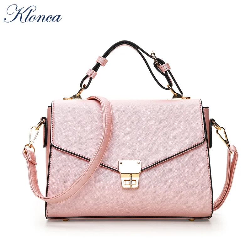 

Klonca freeshipping chic female handbag new designer hasp flap bag high quality PU leather novelty crossbody bag 2019 hot sale