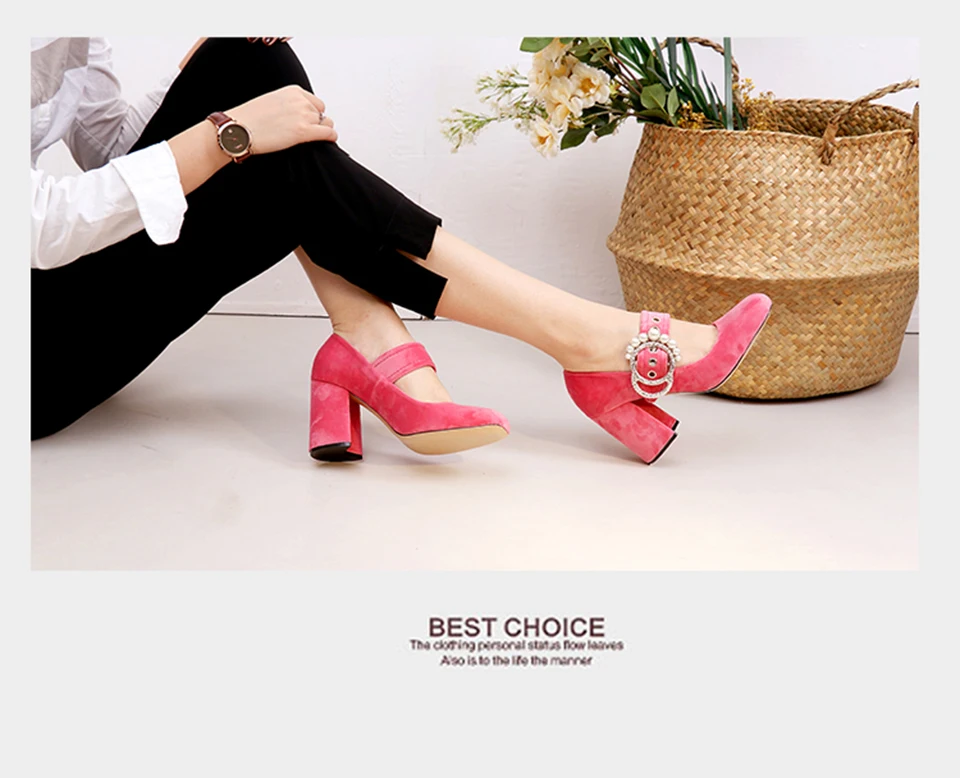 Г. Модные черные туфли-лодочки персиковые замшевые туфли мэри джейн на высоком каблуке с квадратным носком и жемчугом женская обувь, размер 4, 34, 3 дюйма, со стразами