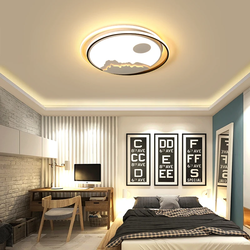 

Ultra-thin Modern Led Ceiling Lights For Living Room Bedroom White+Black Color AC85-265V Stylish Ceiling Lamp Fixtures