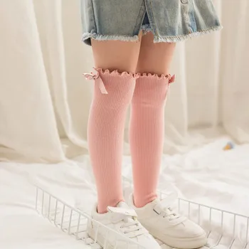 

Toddler Girl Boot Long Socks 1-8Y Kids Baby Girls Crib Leg Warmer Cotton Cute Bowknot Knee Socks Children Clothing