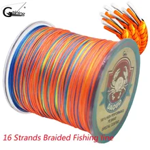 Плетеная леска 300 м 16 нитей многоцветная супер мощная японская многонитевая PE плетеная леска