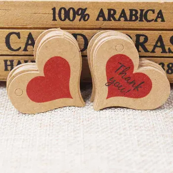 

Zerong kraft/white thank you label,DIy cakes/bakery thank you red heart label tag,wedding/candy gifts thank you label tag 500pc