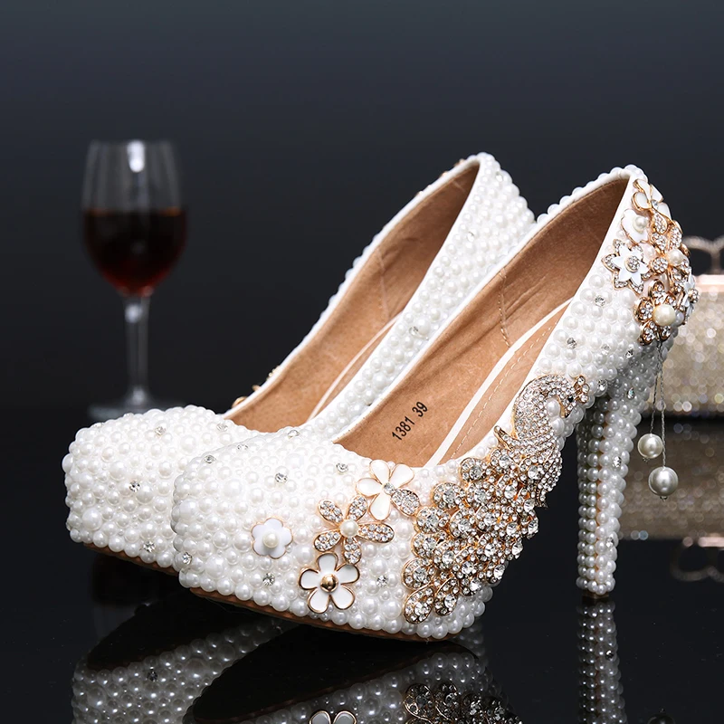 

beads with stones peacock Italian designs rhinestones high heels for ladies party shoes high quality wedding shoes for bridal