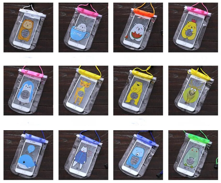 Герметичные водонепроницаемые чехлы для телефонов с ремешком, защитная сумка, защитный чехол, 3,5-5,5 дюймов, смарт-телефон, сумки для плавания, случайные - Цвет: Random color