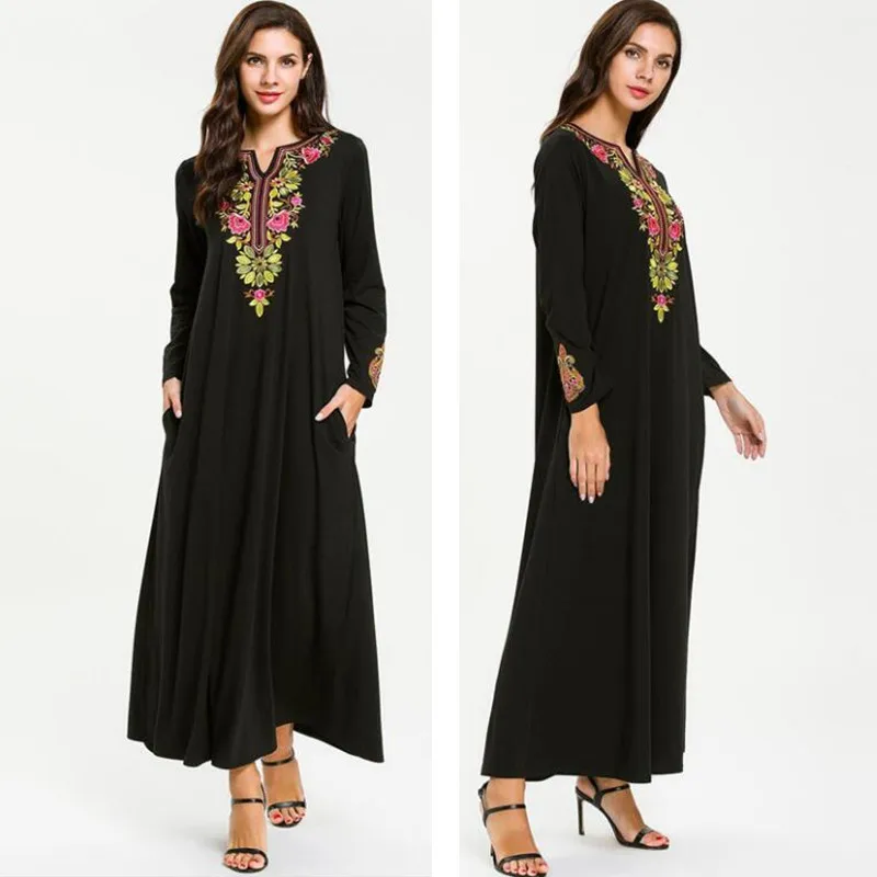 

Abayas For Women Kaftan Abaya Muslim Dress Jilbab Caftan Elbise Ramadan Robe Dubai Qatar UAE Hijab Dress Turkey Islamic Clothing