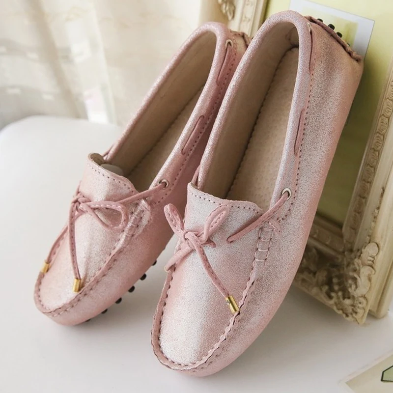 

100% Genuine leather Women flats Handmade Women Casual leather shoes Leather Moccasin Fashion Women Driving Shoes