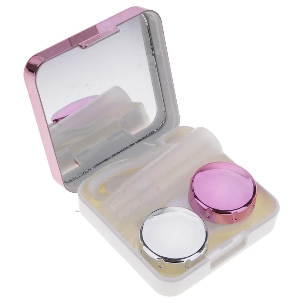 Plastic Contact Lens Travel Kit Mirror Reflective Contact Lens Case