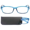 Reading Glasses Men Women Rectangle Durable Frame Readers Flexible Spring Hinge Clear View Magnification Strength +0.5 to +5.0 5