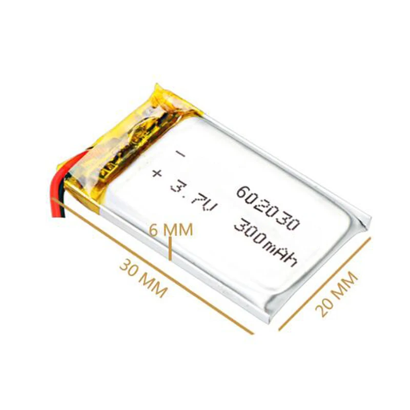 300 мАч 3 7 В 602030 литиевая полимерная аккумуляторная батарея для bluetooth динамика MP3 MP4
