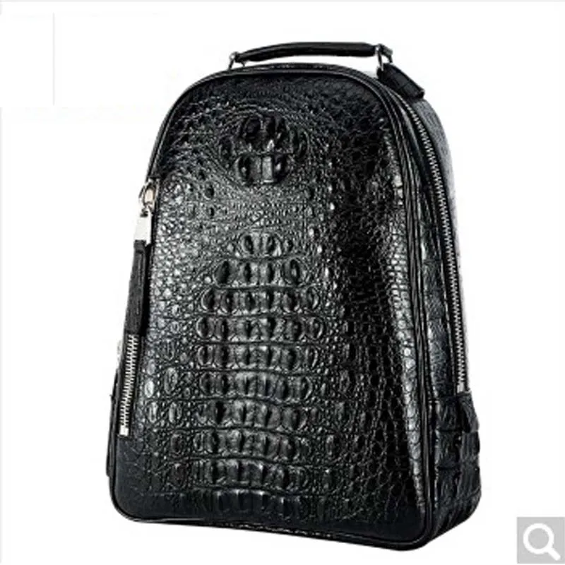 yinggemashi Crocodile leather men&#39;s bag 2018 new high end male men backpack large capacity ...