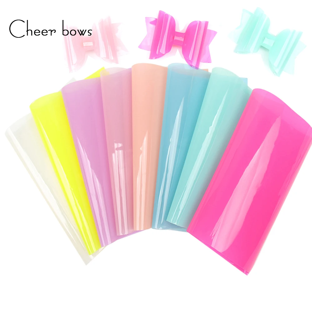 Прозрачные блестящие виниловые листы Cheerbows из синтетической кожи ПВХ для летней