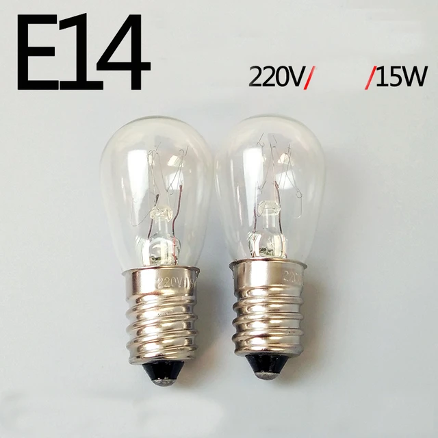 E14 Screw 220V 15W Small Lamp Bulb 110V 24V Incandescent Lamp for  Refrigerator/Pumping Unit/Microwave Oven Night Lighting 5pcs