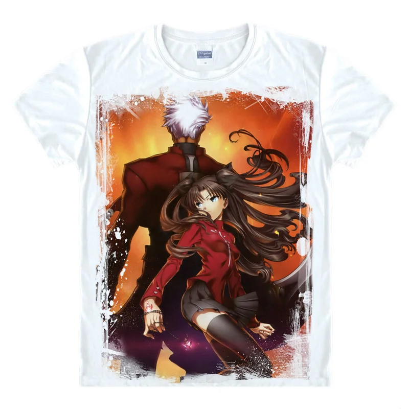 Coolprint Футболка с изображением в Стиле Аниме Судьба Ноль Экстра футболки мульти-стиль короткий сабля tohsaka Rin Арчер эмия Косплэй motivs Аниме футболки - Цвет: Style 14