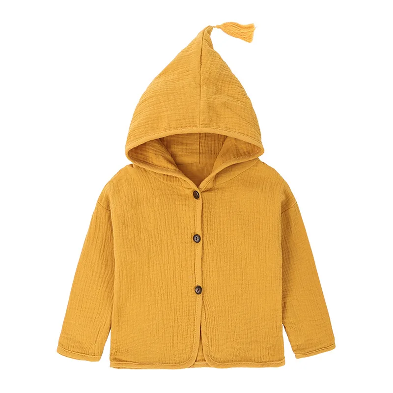 

New Autumn Winter Baby Coat And Jacket Solid Color Hooded Coats For Boys Girls Long Sleeve Toddler Outerwear