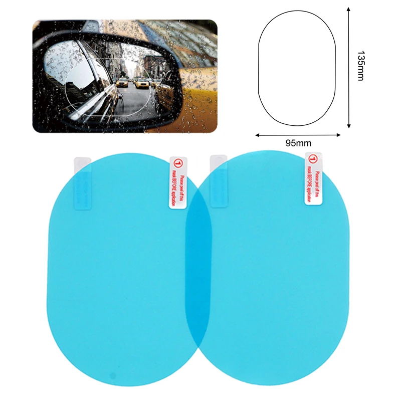 2 шт. Автомобильное зеркало заднего вида, защитная пленка, противотуманное стекло, прозрачная, непромокаемая, зеркало заднего вида, Защитная мягкая пленка, авто аксессуары