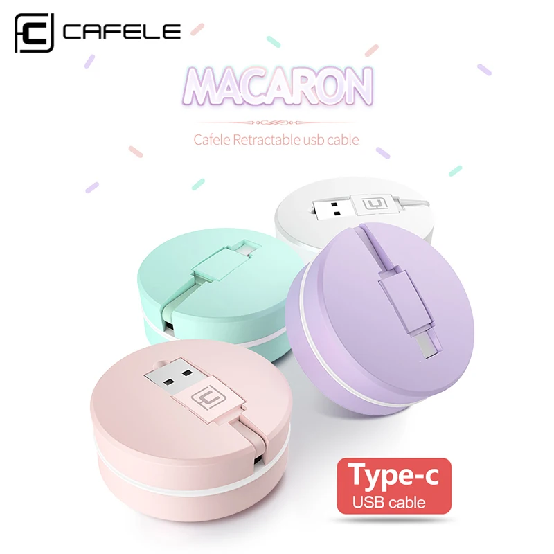 

CAFELE Cute Candy color Retractable type-c usb cable for fast charging type c data cable For Huawei LG xiaomi ZUK Z1