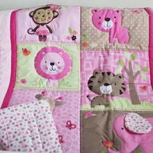 Ups бесплатно 7 шт мультфильм кошка детский постельный комплект детская люлька белье для детской кроватки набор cunas одеяло в кроватку защитный бортик кровать юбка в комплекте