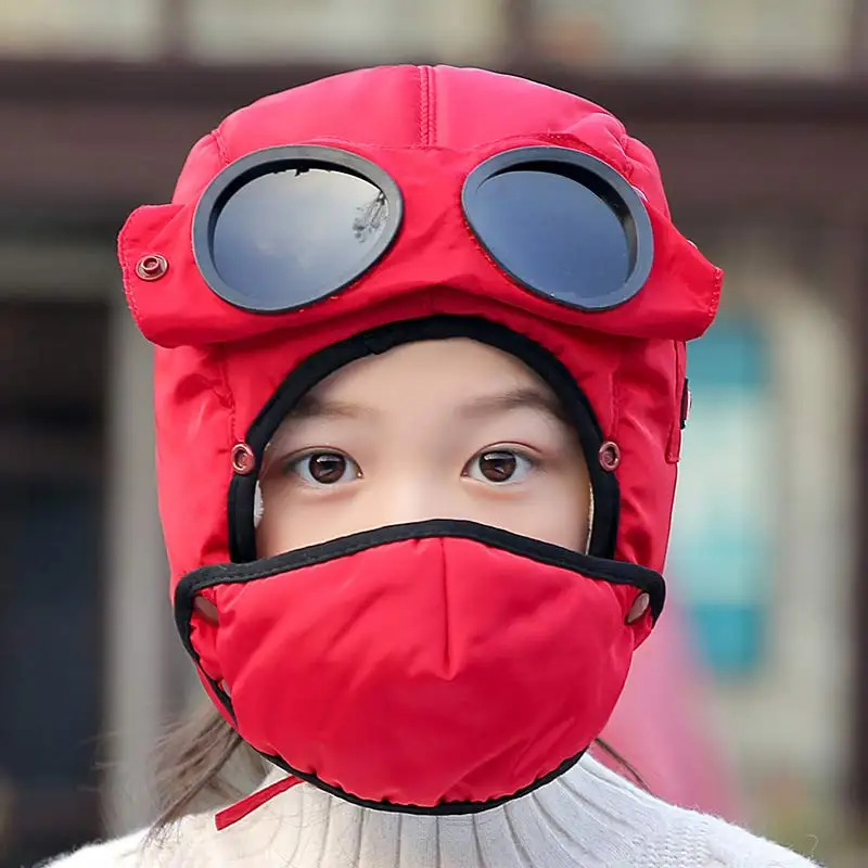 Ceny 5 10 lat dzieci czapki zimowe bomber kominiarka wiatroszczelna podszyta czapka polarowa chłopcy dziewczęta nauszniki czapka narciarska