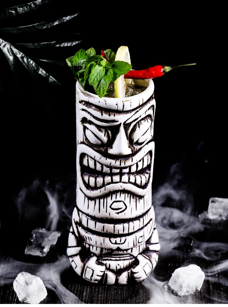 Креативная керамическая чашка TIKI Hawaii для шампанского, чашка TIKI, чашка для красного вина, чаша для коктейля, стеклянная кружка, подарок на день рождения для влюбленных