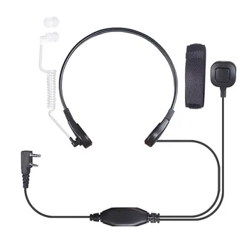 

New 2Pin PTT Throat Mic Covert Acoustic Tube Earpiece Headset For Baofeng UV-5R Black