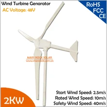 Высокое качество 3,2 м диаметр ротора 2,5 м/с ветрогенератор 2000 W/2KW 48 V переменный ток, три фазы 3 Лопасти ветровой турбины генератора