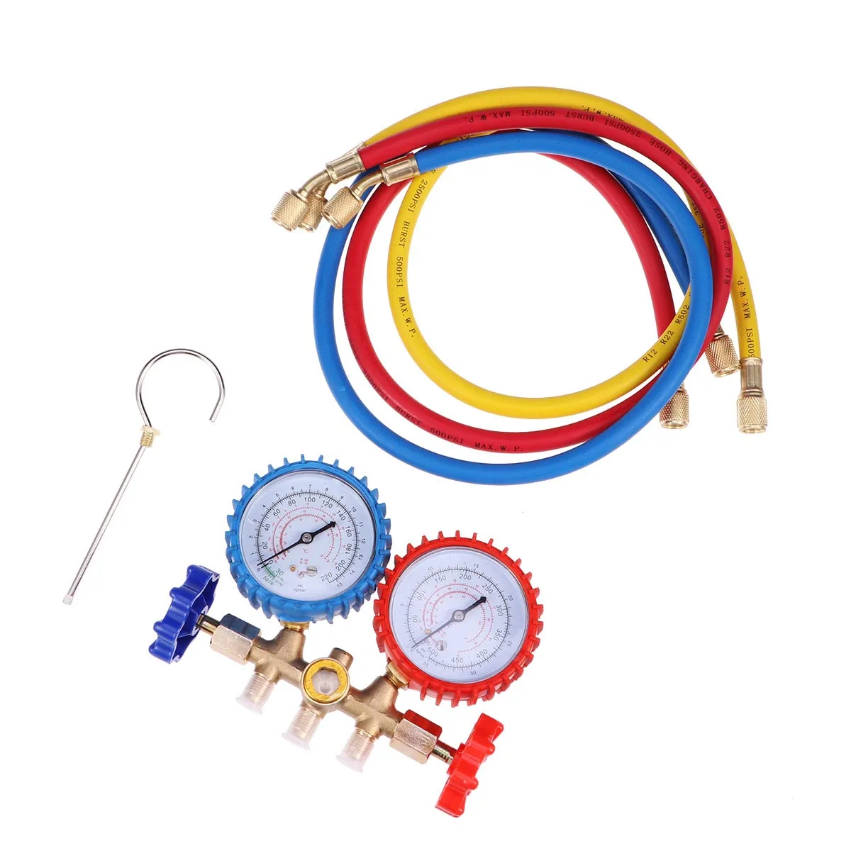 

1 Set Of Manifold Gauge Plastic Dual-Use Utility Freon Kit For Measuring Tester Dual-Use Air Conditioner Refrigeration Freon Kit
