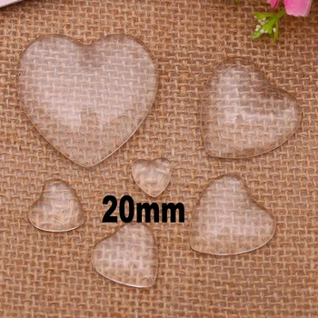 

50pcs/lot 20mm Heart Shape Domed Clear Glass Cabochon Stones DIY Jewelry and Pendants Accessories