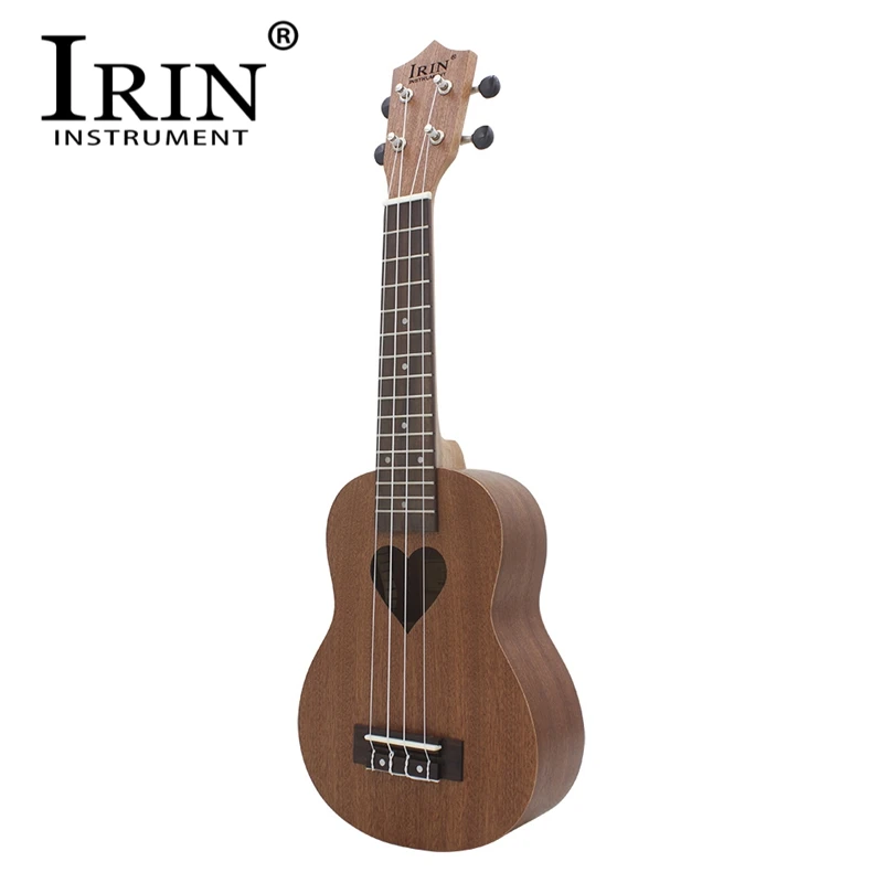

IRIN 21 inch Ukulele Sapele Wood Soprano 4 Nylon Strings Ukelele Kit With Sapele Heart shaped Sound Hole Musical Instrument