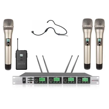 

Bolymic 4 Channels PLL UHF Wireless 3 Handheld 1 Headset Wireless Microphones draadloze microfoon