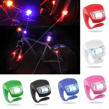 

1PCS Silicone Bike Bicycle Light Waterproof LED Flash Safety Warning Lamps Cycling Front Rear Rail Light Cycling Flashlight
