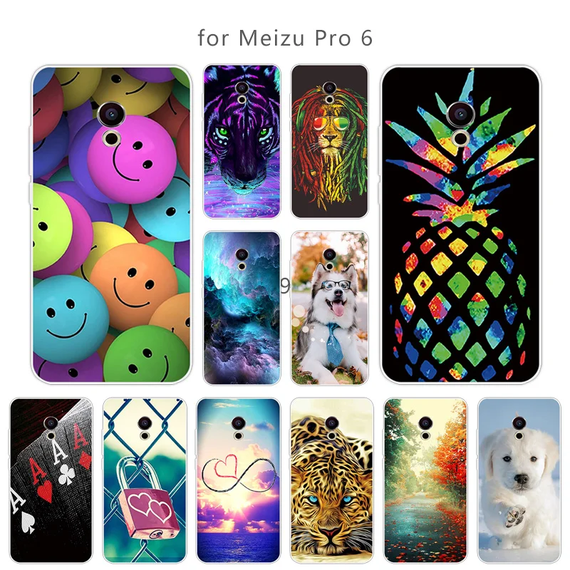 For Meizu Pro 6 / MX6 Case Silicone Soft TPU Skuli for Phone Bag Black Back Matte Cover |
