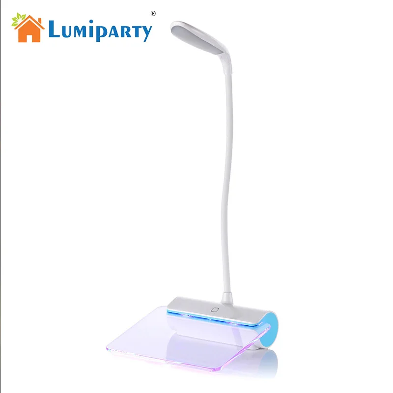 

LumiParty LED Desk Lamp Message Board Dimmable USB Rechargeable Table Light With Touch Switch Night Lights for Kids Reading