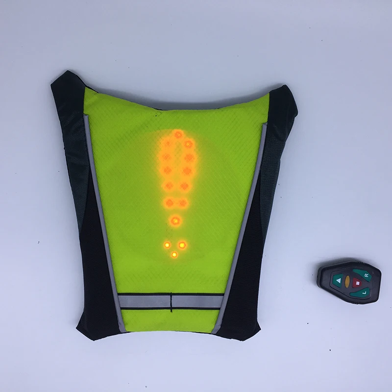 Светодиодный Безопасный Жилет для бега поворотный сигнал велосипед светодиодный рюкзак с индикатором направления USB сумка с зарядкой Велоспорт безопасность свет