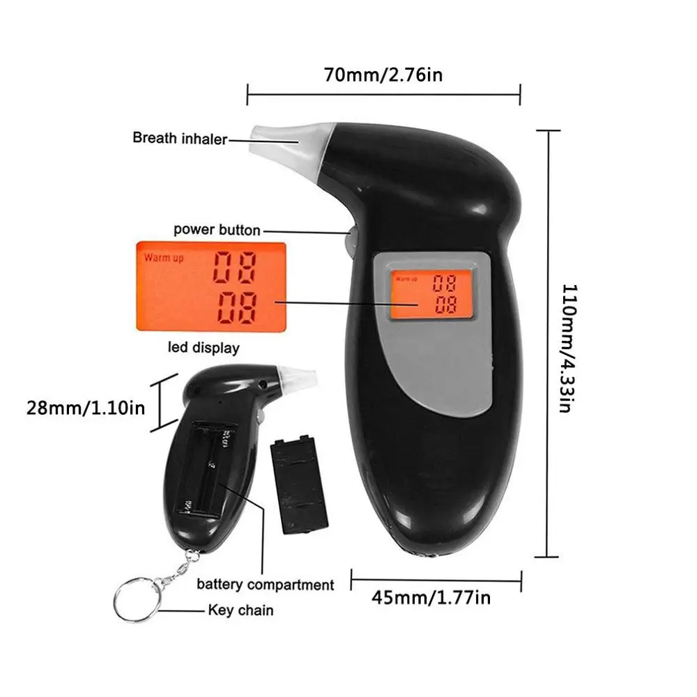 ЖК-дисплей цифровой алкотестер форма клюва Профессиональный полицейский оповещение дыхательный спирт тестер устройство Алкотестер детектор