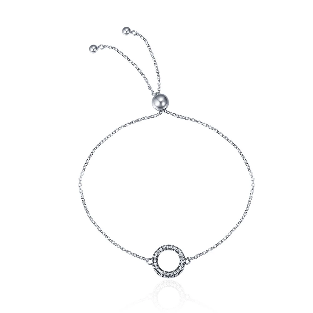 BAMOER 925 пробы серебряные сердца бренда прозрачный круглый форма CZ подвески для женщин вечерние ювелирные изделия PSN010