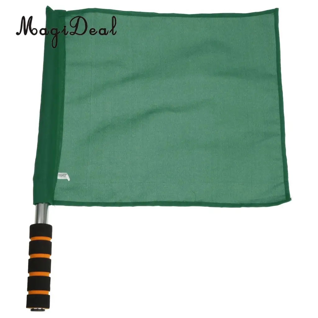 MagiDeal Professioanl 1Pc Athletic Handheld Command Flag Stainless Steel Referee Flag Track And Field Signal Flag 4 Color Choose