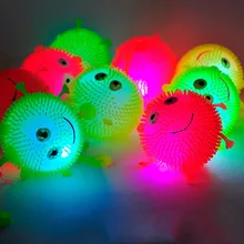 Дети мультфильм светодиодный сверкающие с подсветкой волосы флэш мяч ребенок эластичность Забавные игрушки подарки дети сжимать Анти Стресс игрушки цвет случайный