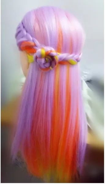 colorful hair mannequin