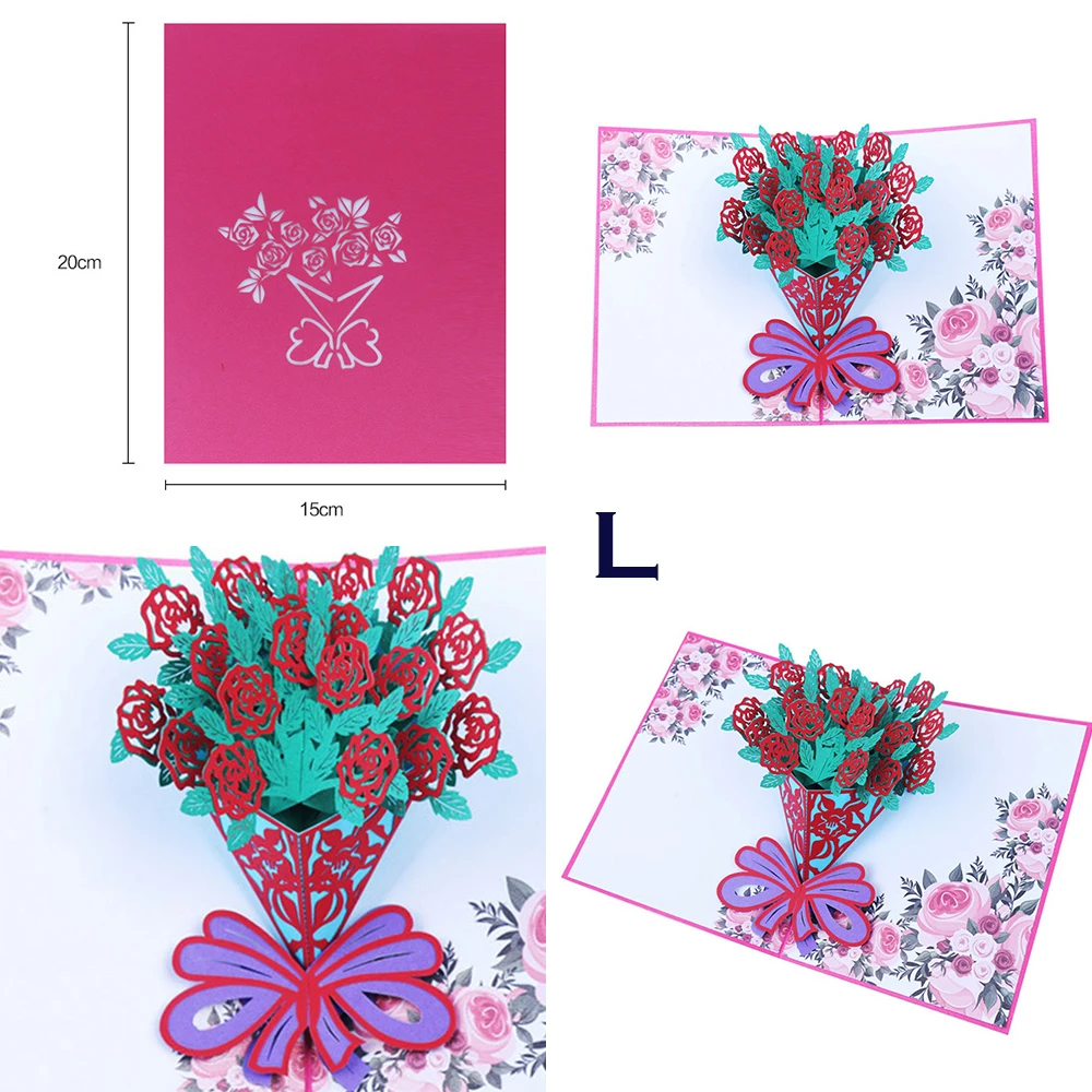 Мульти узоры 3D всплывающие поздравительные открытки День рождения Валентина Рождественская открытка подарок