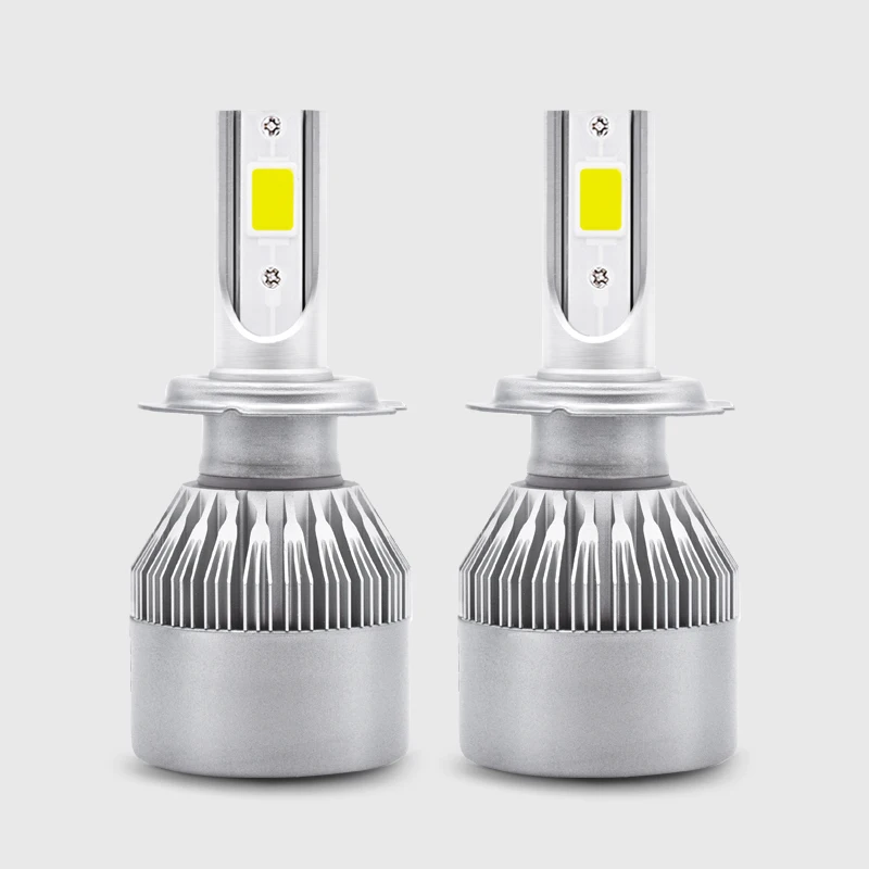 

Car 12V H7 LED H4 Light Bulb H1 H3 H11 9005 Hb3 9006 Hb4 LED Headlight Kit 60W 3800LM IP68 6500K COB C6 Lamp Auto Headlamp Bulbs