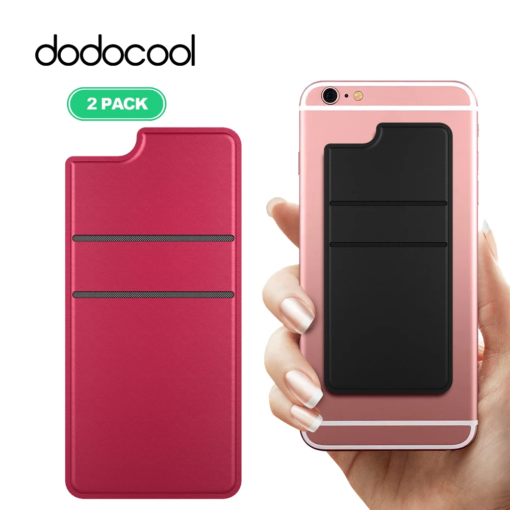 

dodocool Ultra-slim Self Adhesive Id Card/Credit Card Holder 2 Slot Stick-on Wallet for iPhone 7/6s Plus Samsung S7 Smartphones