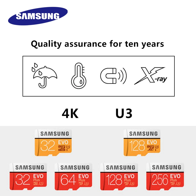 Карта памяти SAMSUNG EVO micro sd 128 ГБ 16 32 64 Гб 256 SDHC SDXC TF карта класса 10 C10 UHS Cartao de карты