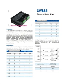 

stepper motor driver CW885, 1.9A-8.5A, input voltage 20Vac~80Vac or 24Vdc-90Vdc