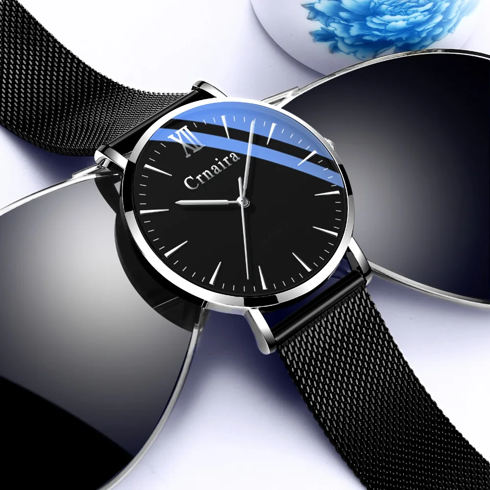 

Simple Casual Watches Men Relogio Masculino Top Brand Luxury Ultra-thin Wrist Watch Men Steel Mesh Clock Male erkek kol saati